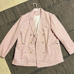 Pink Houndstooth Women's Blazer